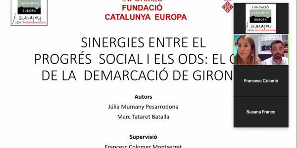 Sinergies entre progrés social i ODS - El cas de la demarcació de Girona