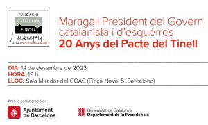 Commemoració dels 20 anys del Pacte del Tinell del govern catalanista i d'esquerres de Pasqual Maragall