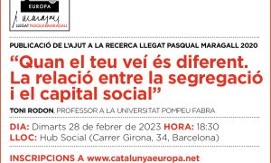 Presentació de l'estudi de Toni Rodon sobre la relació entre la segregació i el capital social