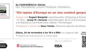 6a Conferència anual de la Fundació Catalunya Europa - Llegat Pasqual Maragall